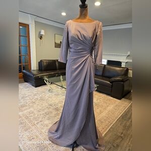 La Femme Lavender Long Sleeve Dress